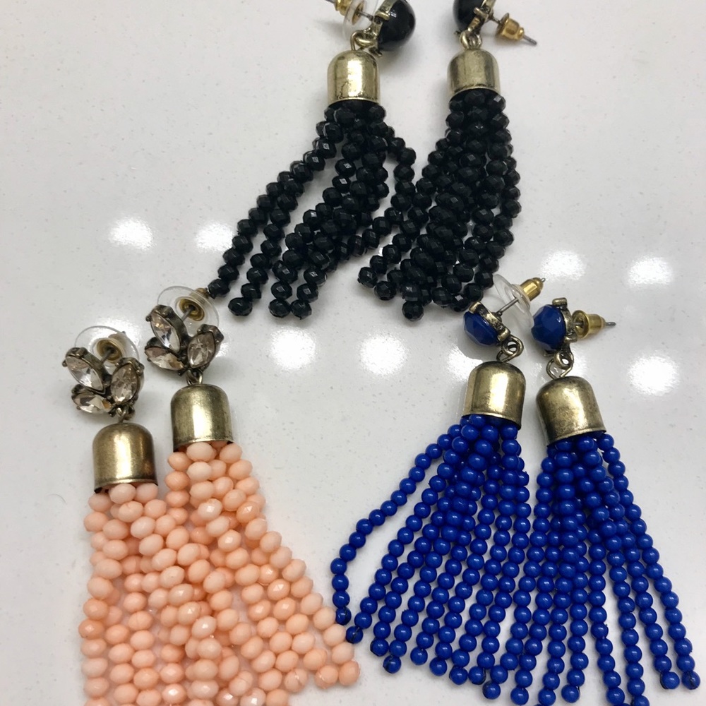 3 Sugar fix beaded tassel earrings